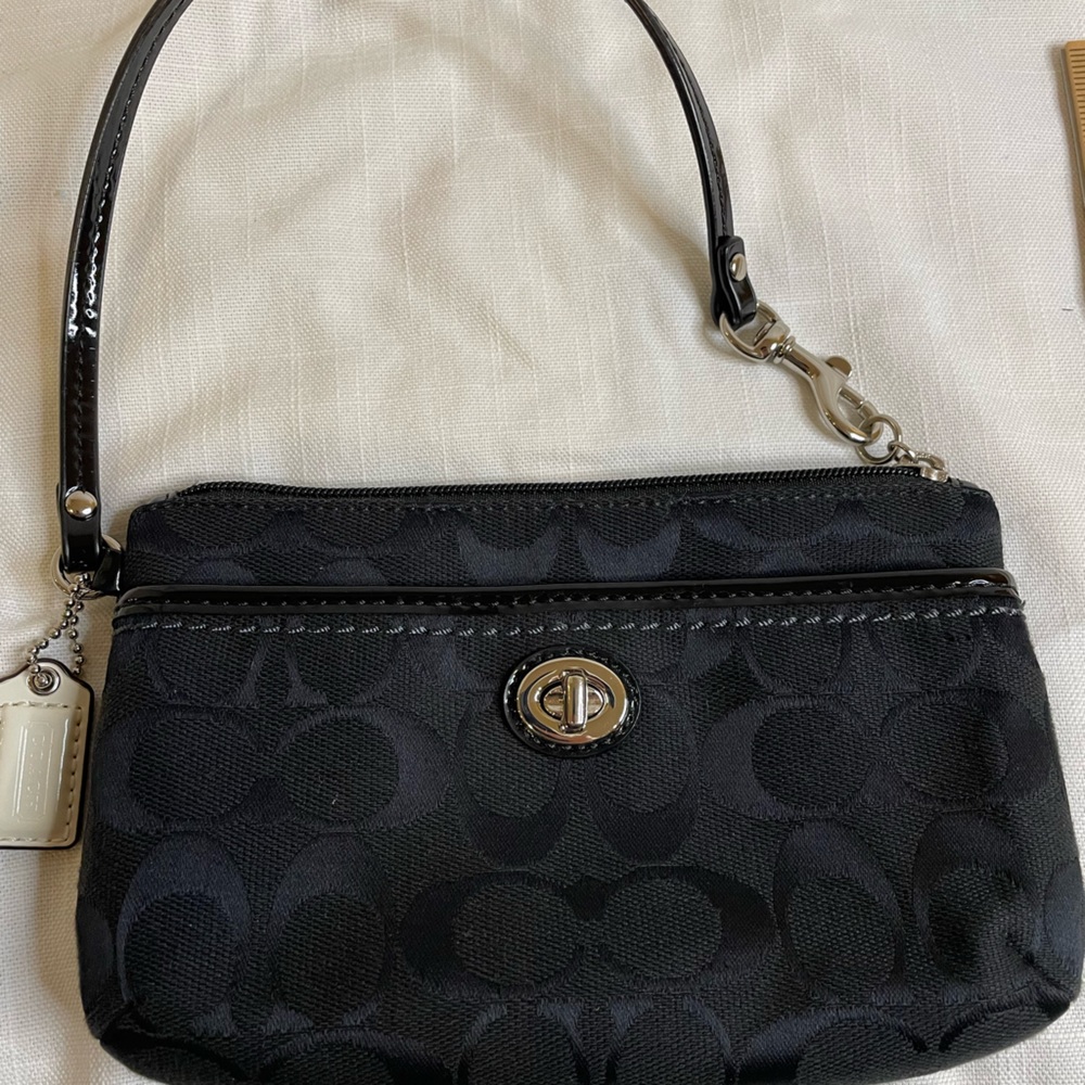 Coach black wristlet